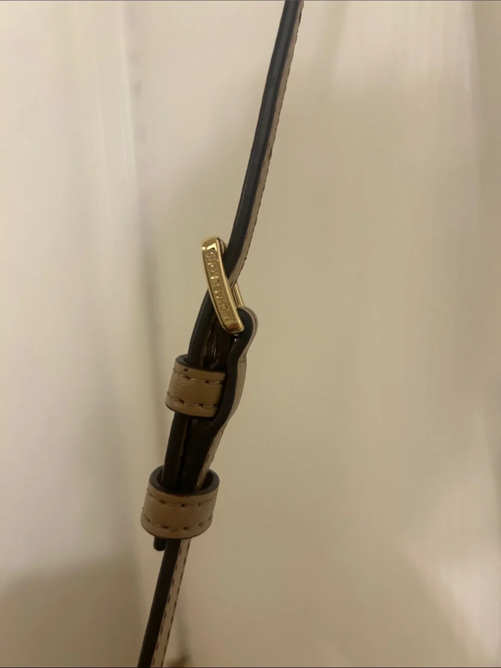 Michael Kors Tan Pebbled Leather Crossbody with Gold Logo